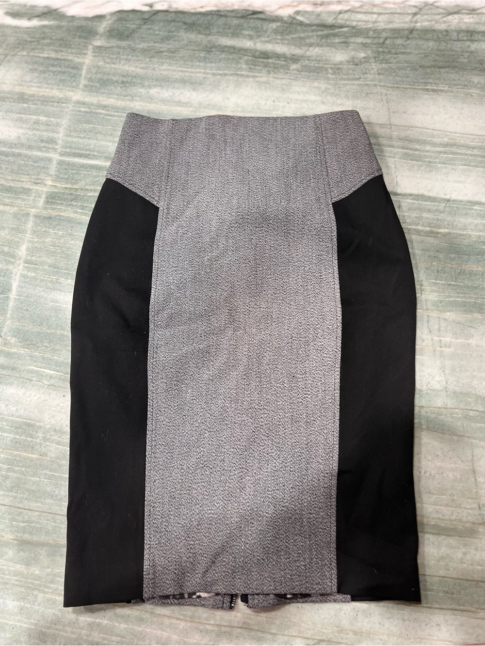 Express Two-Tone Gray and Black Pencil Skirt